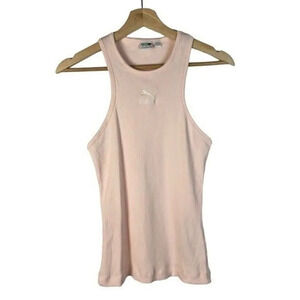 Puma Classic Rib Light Pink Racerback Athletic Tank Top S